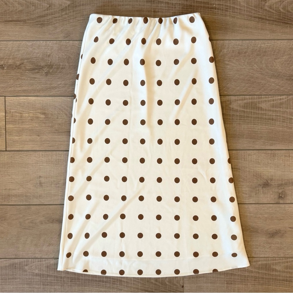 SOLD Jenni Kayne Everyday Polka Dot Slip Skirt In Caramel Dot - $325 Retail